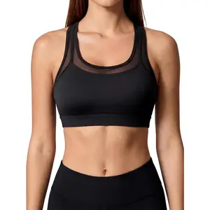 Sports Bra for Women Medium Impact Mesh Workout Yoga Crop Top Cross Back Going Out Shirts 2026