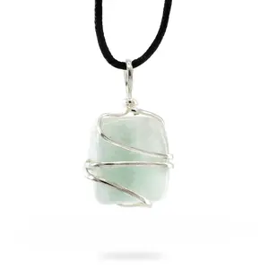 AYANA Amazonite Crystal Pendant for Calm & Communication – Tumbled Stone Necklace to Soothe Anxiety, Balance Emotions & Inspire Truthful Expression