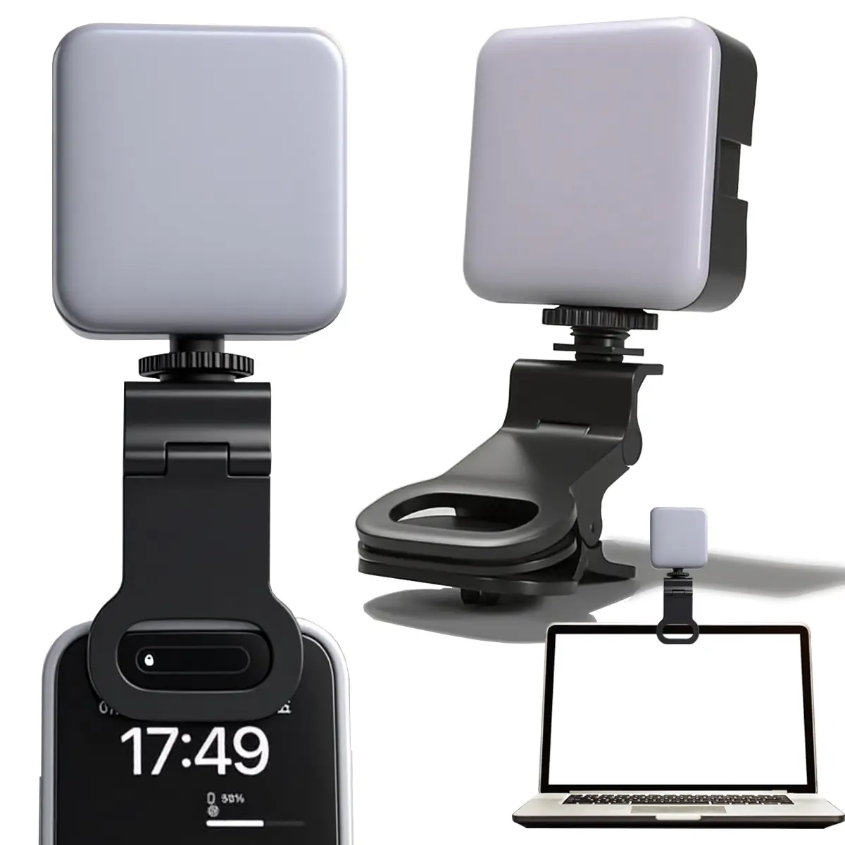 Portable Phone Fill Light Clip-On Pocket Beauty Lamp, Multi-Functional Broadcast Light for Selfie Photography Video Recording, Selfie LED Lights