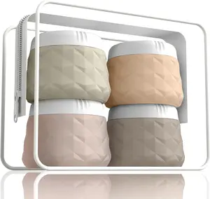 Travel Size Containers for Toiletries, 1.7oz TSA Approved Travel Size Toiletries   Cream Jars, Leak-Proof Refillable Containers W/Clear Bag (CREAM, 3OZ)