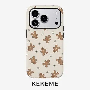 Gingerbread Man Creative Pattern, Stylish and Unique 2-in-1 Phone Case, Durable and Anti-Drop, Suitable for iPhone 17 16 15 14 13 12 11 Plus Pro Max Air, Samsung Galaxy S Series and A Series, Gift to Friends and Family