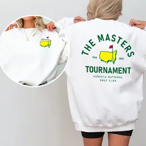 The Masters 2025 Tournament Sweatshirt, Golf Graphic Crewneck Tee, Augusta National Vintage Style, Womenswear Cotton Long Sleeve Streetwear Top