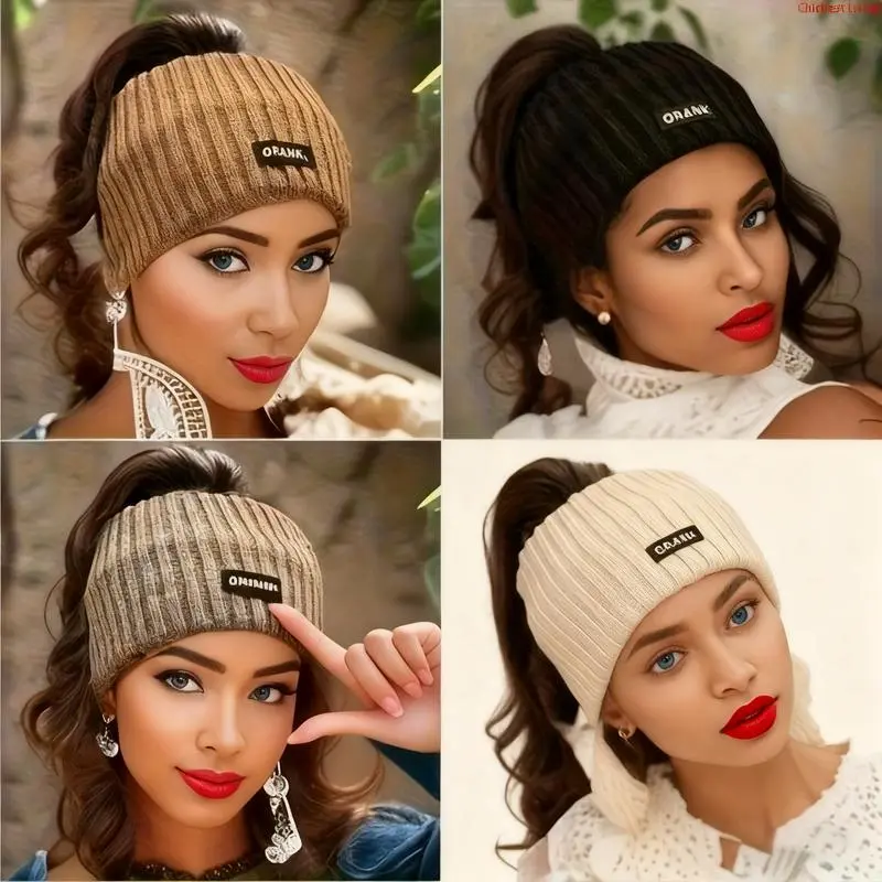GRANK 4pcs Women's Soft Stretchy Headbands Winter Ear Warmers with Comfort Fit Solid Color Hair Accessories for Cold Weather Stylish Cozy Hairbands for Everyday & Formal
