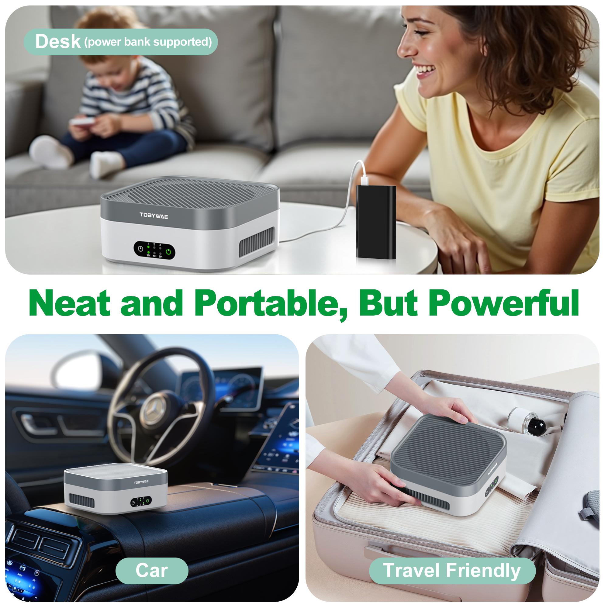 MB-032 Mini Air Purifier,HEPA Air Filter, Allergy Relief, Dust, Pollen, Odor Control, Ideal for Small Room/Car
