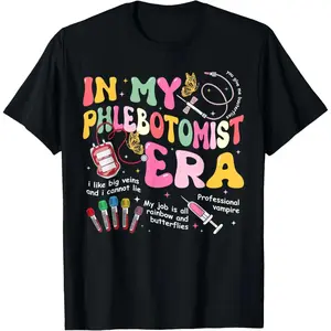 My Phlebotomy Era Groovy Phlebotomist Tech Nurse T-Shirt Design