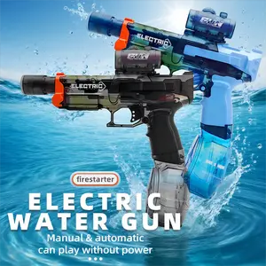 2026 Upgraded Electric Water Gun with LED Luminous Muzzle, Dual Shooting Modes (Auto & Manual), Large Capacity Drum Blaster for Summer Pool Parties & Kids Fun