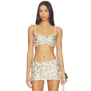 Amelie Teje Soiree Top in Champagne Champange