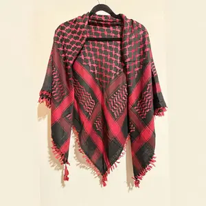 Red and black keffiyeh – Handmade in Bethlehem