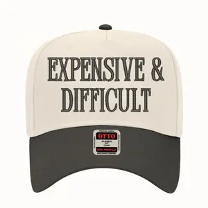 Expensive & Difficult Embroidered Summer Trucker Baseball Hat, Funny Premium Otto Cap, Adjustable Mesh Back, High-Quality Snapback, Trendy Gift