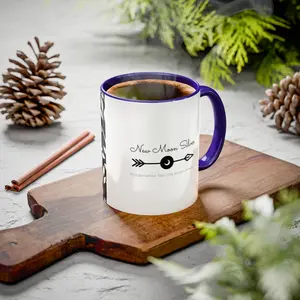 Colorful Inspirational Mugs, Coffee Cups for Home, Gift for Her, New Moon Design, Motivational Drinkware, Custom Mugs