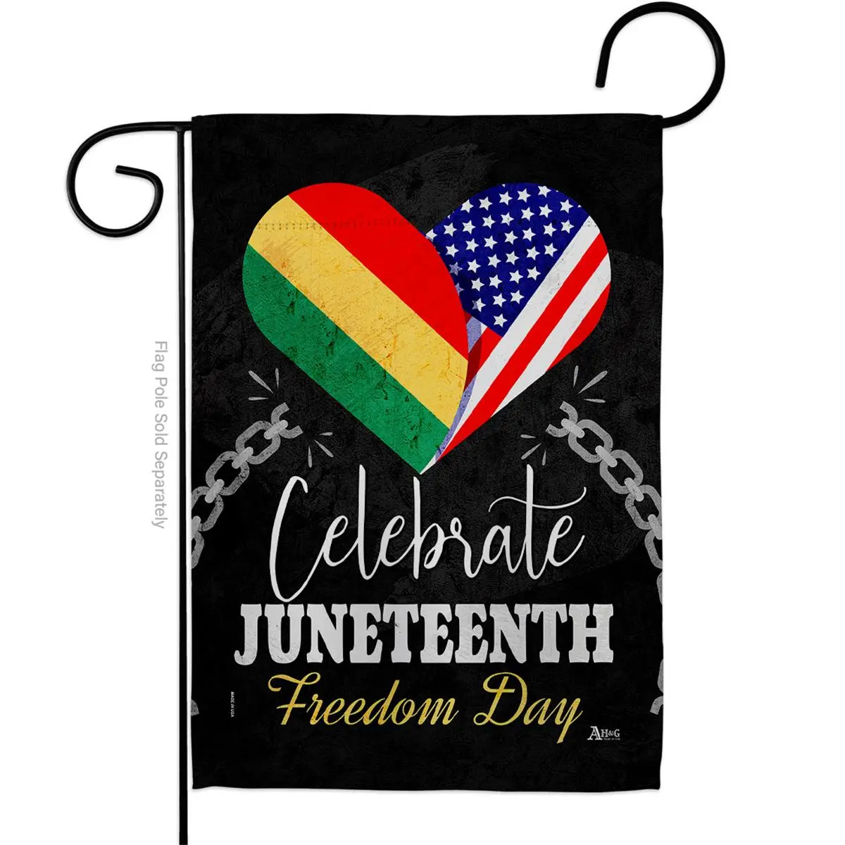 Americana Home & Garden 13 x 18.5 in. Jubilee Day Black History Juneteenth Double-Sided Decorative Vertical Garden Flags - House Decoration Banner Yard Gift