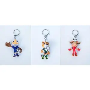 FIFA World Cup USA-CAN-MEX Mascot Keychain Figurines 3Pack, Maple (Canada), Clutch (USA) and Zayu (Mexico), Official Licensed Product