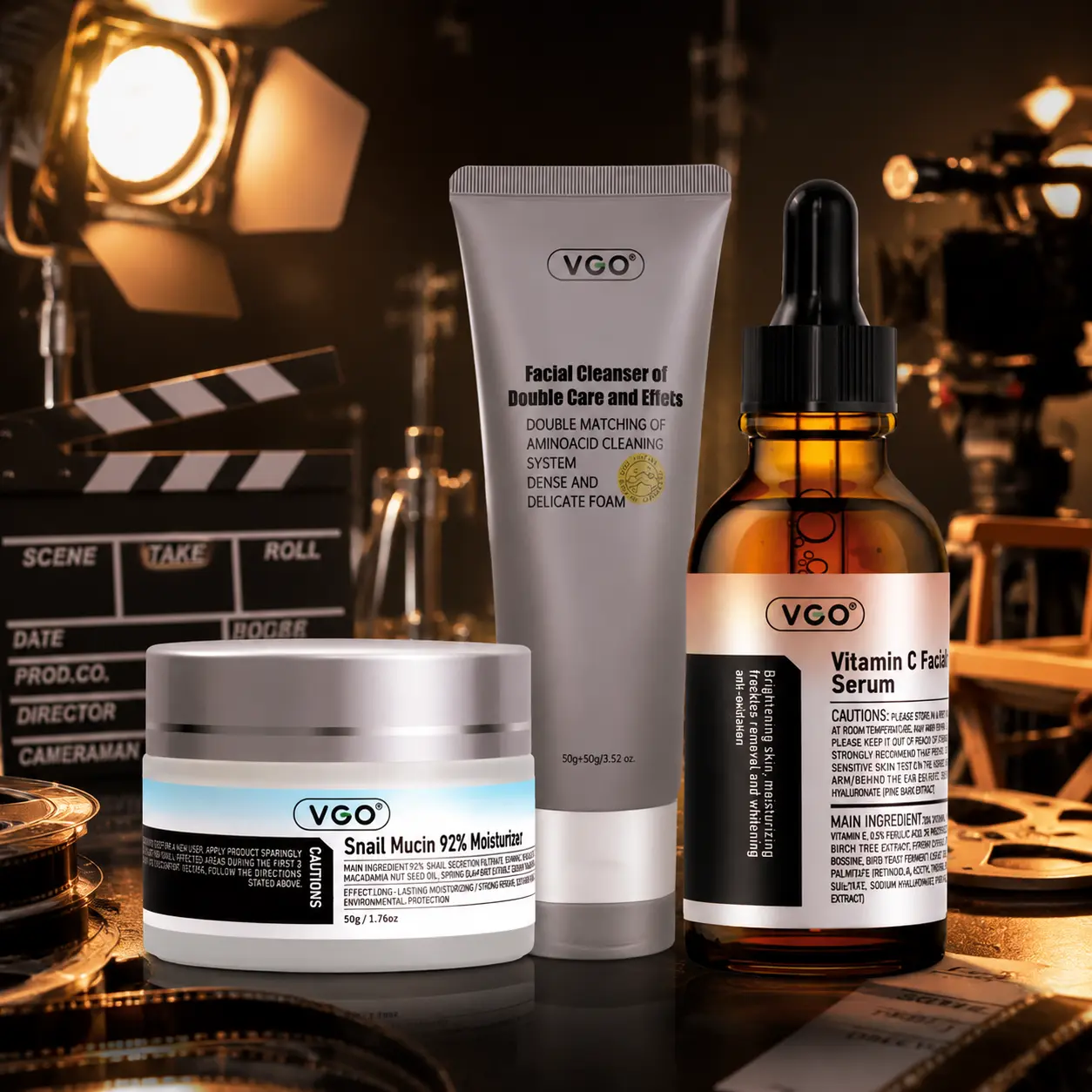 VGO Daily Face Care Set – Cleanser, Serum & Cream Routine