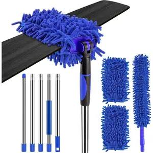 Ceiling Fan Cleaner Duster with 80" Extension Pole, Flexible and Washable Chenille Fan Duster for High Ceiling Fan  Light Fixtures Furnitures