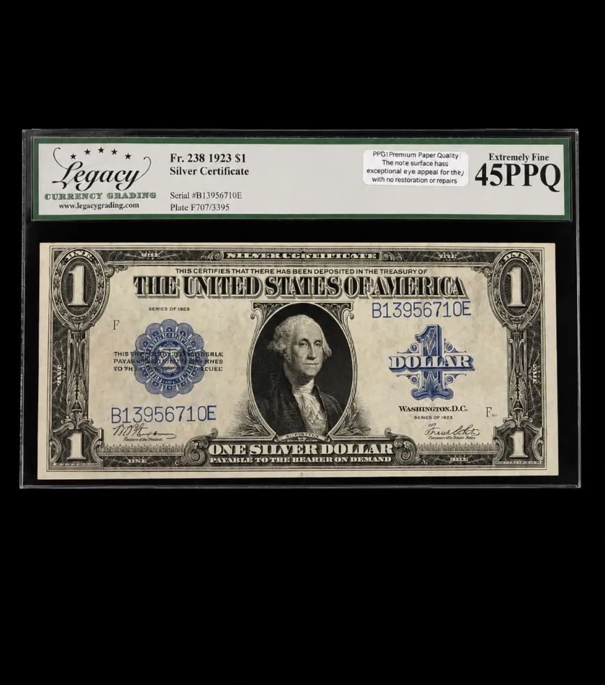 1923 $1 Silver Certificate “horse blanket” Extremely Fine 45PPQ