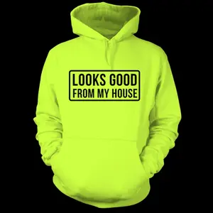 Looks Good - Safety Yellow Hoodie sweatshirt  t-shirt 100% cotton full size HJF8B