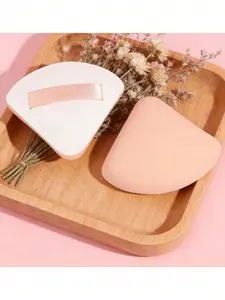 Two-Piece Petal-Shaped Powder Puff Storage Box (With Powder Puff Included), A Creative Makeup Powder Puff Display Case, Suitable For Beach Vacations, Bathroom Storage, And Bedroom Storage, With A Large Capacity.