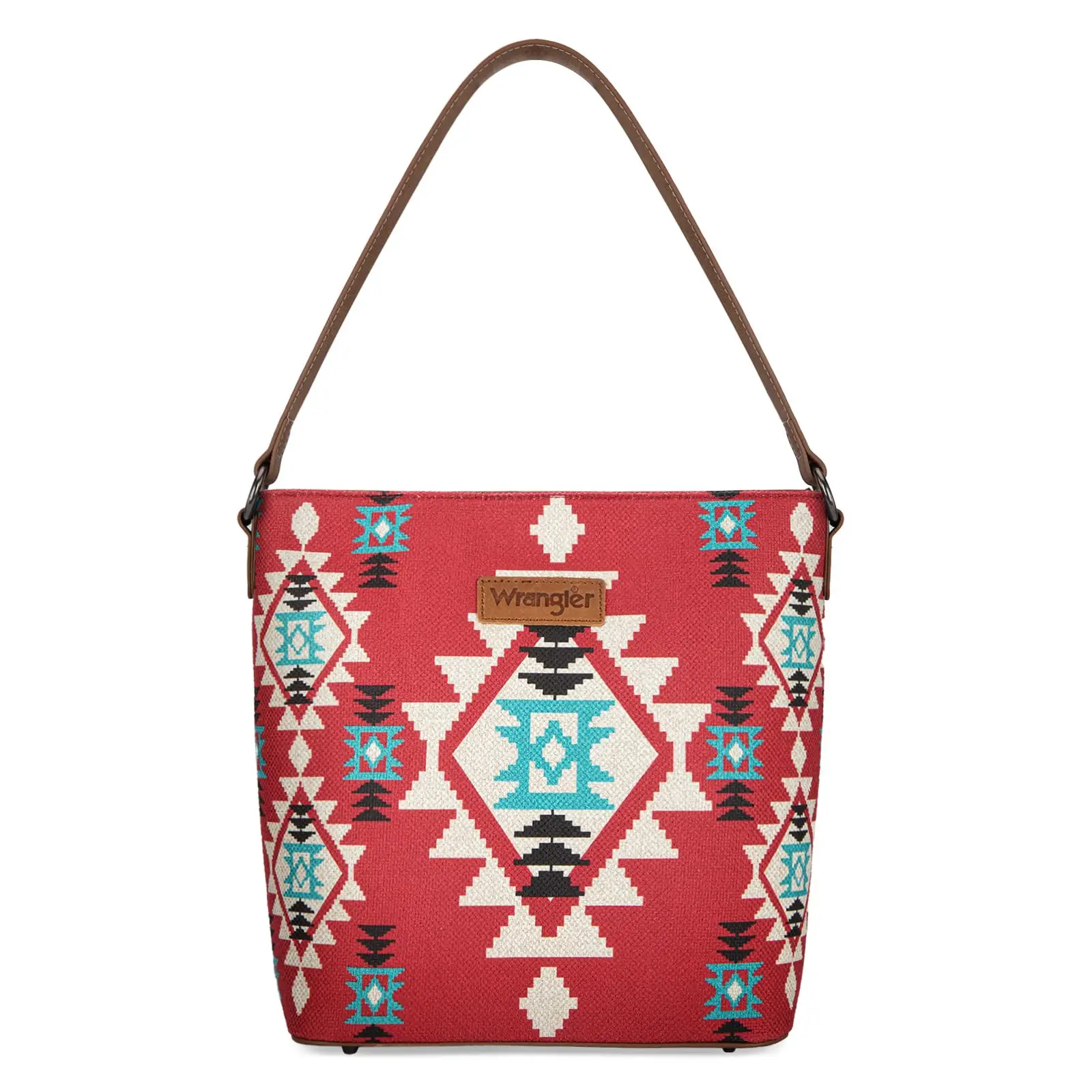Wrangler Aztec Tote Purse Bag for Women Western Bucket Handbag with Boho Strap
