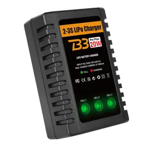 LiPo Battery Charger, 2S-3S RC Balance Charger, AC 7.4-11.1V Upgraded Version, Compact Lipo Charger, RC On-board Charger, Compatible with XHR Plug Batteries, Battery Not Included