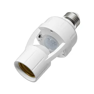 Motion Sensor E27 Light Socket Adapter, PIR Motion Activated Light Bulb Holder with Adjustable Off-Delay & Color Temperature, Smart Home Automation, Energy Saving Dusk to Dawn Sensor, Easy Twist-On Install