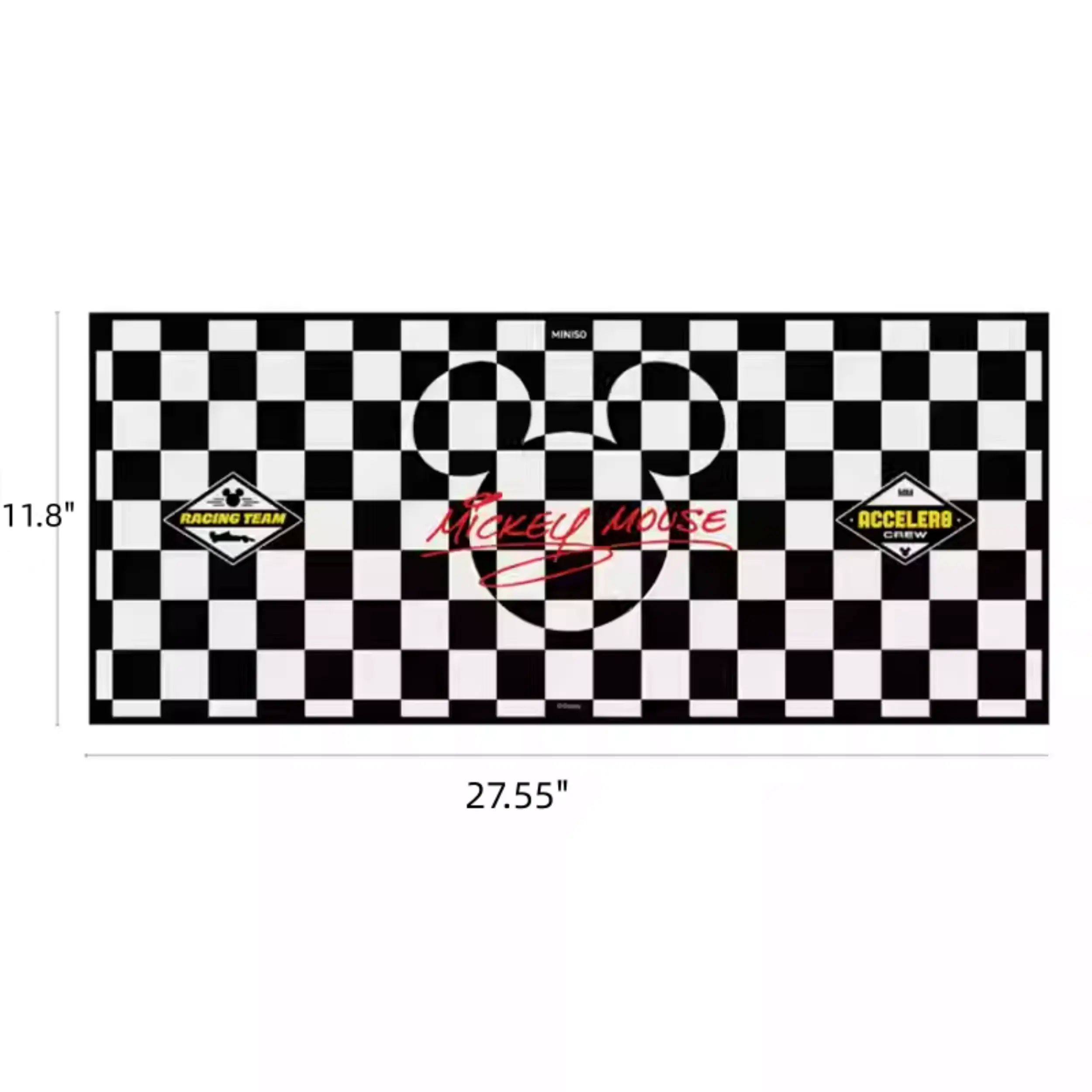 Disney Mickey Mouse F1 Racing Team Extended Mouse Pad, 11.8"x27.55" Large Speed Desk Mat, Non-Slip Rubber Base, Stitched Edge, Gaming & Office Accessory, Mouse Pads