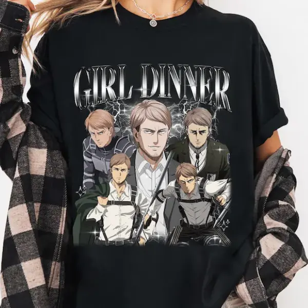 Jean Kirstein Girl Dinner T-Shirt, Attack on Titan Anime Graphic Tee, Unisex Fan Shirt