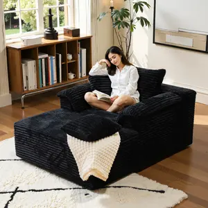 Boneless Indoor Sofa Bed Chaise Lounge Chair, Oversized Upholstered Cloud Couch, Fluffy Cloud Sofas and Sleeper Reading Chairs for Living Room