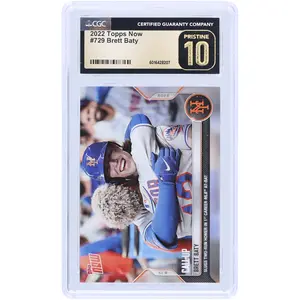 Brett Baty New York Mets 2022 Topps Now Slugs Two-Run Homer In 1st Career MLB At-Bat #729 CGC Authenticated Pristine 10 Rookie Card - Fanatics Authentic Certified