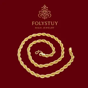 [8mm by 27inches Rope Necklaces]FOLYSTUY (Y5) Rope Chain Link Necklace 8mm Diameter for Men & Women with Classic M-Clasp Closure