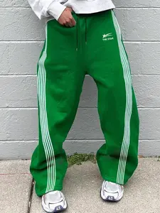 Men's Regular Fit Side Stripe Drawstring Waist Pants, Casual Pocket Design Trousers for Fall & Winter, Men's Bottoms for Daily Wear