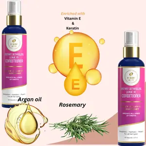 Instant Detangling 3 in 1 Leave-in Conditioner, Anti Frizz, Damage Repairing, Moisturizing with Argan Oil, Rosemary, for All Hair Types, 8 fl oz