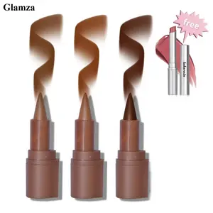 Glamza 2-in-1 Lip Liner and Lipstick Lip Combo Set, Matte Nude Dark Brown Red Lip Liner Creamy Lip Pencil Crayon, High Pigmented Long lasting Lipstick Makeup