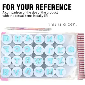 26PCS/Set Cookie Stamp Impress Cookie Cutters Alphabet Letter and Number Cake Biscuit Mold Shape DIY Cookie Biscuit Alphabet Cake Tool Embosser Cutter (Upper Case Shape)