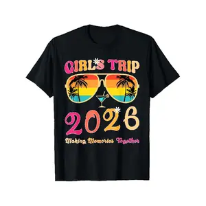 Girls Trip 2026 Beach Weekend Summer Vacation Matching T ShirtComfortable Tee Graphic Print Shirt AllSeason Tee for Everyday Outdoor Activities