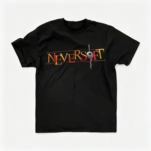2000s 'NEVERSOFT' BLACK PROMO T-Shirt, Gaming Tee, Gifts Shirt, Unisex Vintage Graphic Tees Gothic Grunge Y2k Emo Scene Amity Affliction Style Clothes  Streetwear