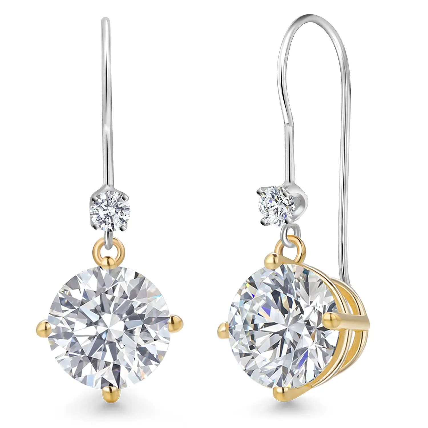 5.13 Cttw IGI Certified Lab Grown Diamond in 14K Two-Tone Gold Earrings for Women | Round Center Diamond 2.50 Ct | D-E Color | VS1-VS2 Clarity