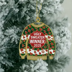 Ugly Christmas Sweater Medal Set – Funny Holiday Party Prizes | Neck Ribbon & Ornament Use | 1st, 2nd, 3rd Place Awards | Personalized 2025 Keepsake Set