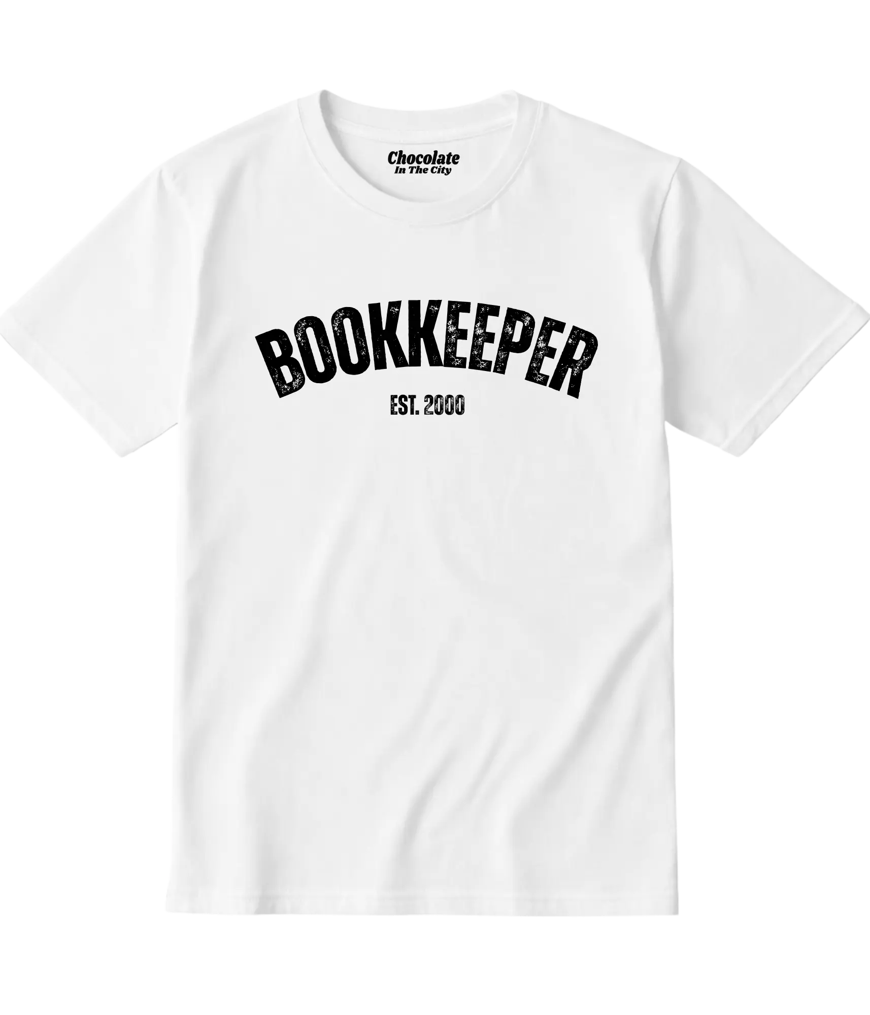 Bookkeeper Graphic T-Shirt, Vintage Style Casual Streetwear for Unisex, Round Neck Shortsleeve Design, Top, Tshirt