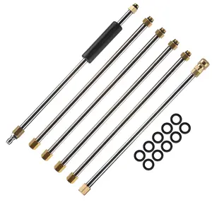 M MINGLE Adjustable Pressure Washer Wand Extension, 7.5-ft 1/4-Inch Quick Connect Replacement Lance with Easy Attachment, 4000 PSI for Surface Cleaner, Siding, Water Broom, Father's Day Gift