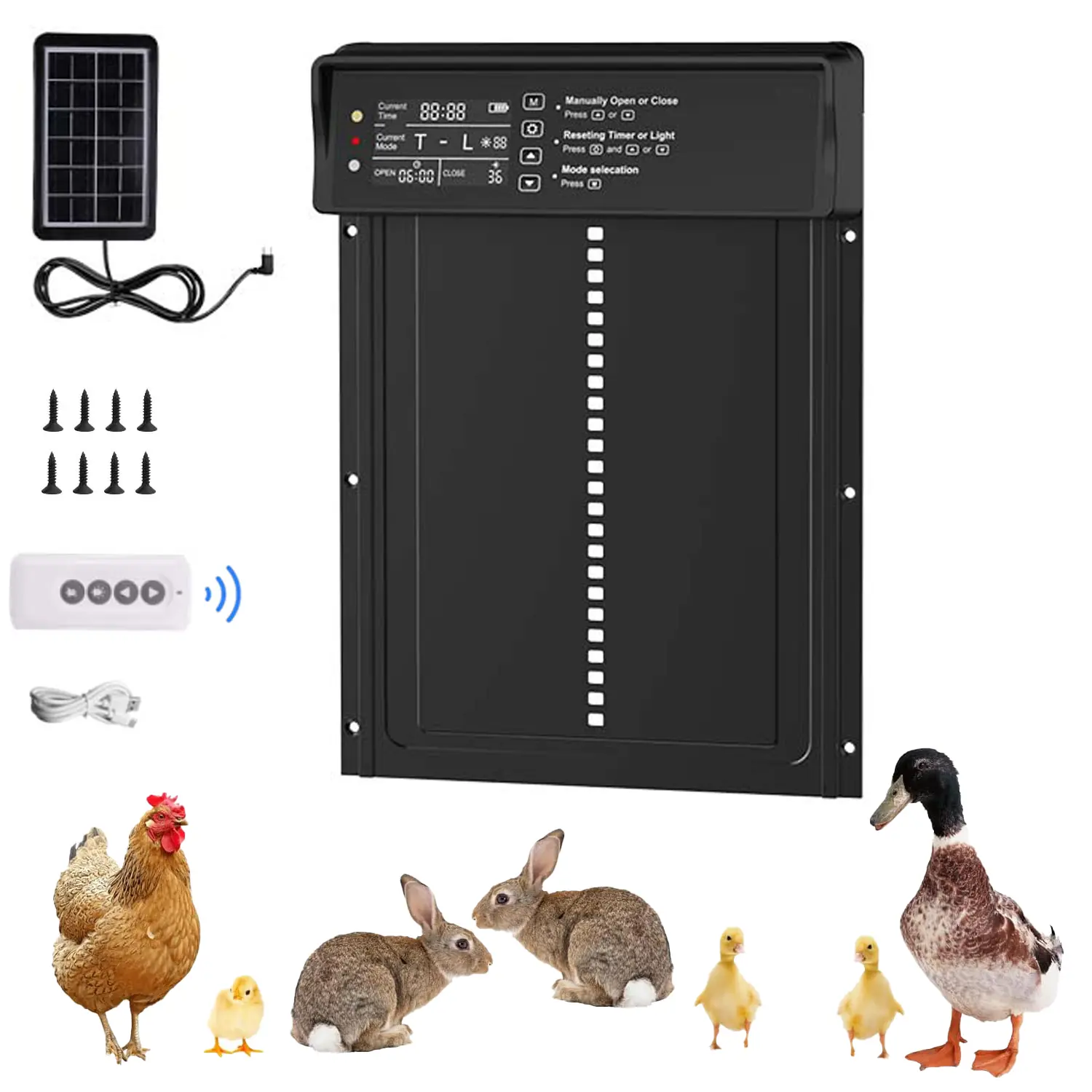 FarmParadise Automatic Chicken Door #SummerVibes #PetLovers – Solar Powered Coop Door for Backyard Chickens with Timer & Light Sensor