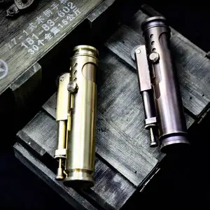 Trench lighter - brass kerosene lighter, bullet shell shape, simulating bolt pulling to ignite,compatible with Zippo lighter fuel,perfect gift for boys & men