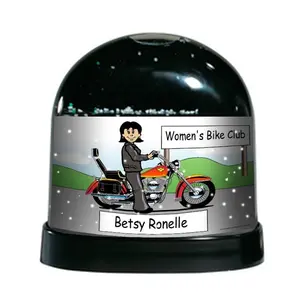Motorcycle Lover, Female - NTT Personalized Snow Globe