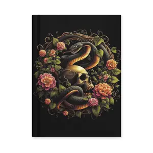 Gothic Garden Grimoire, Hardcover journal matte, Dark Floral Grimoire Notebook, Vintage Serpent Roses Hardcover Journal for Witches & Writers