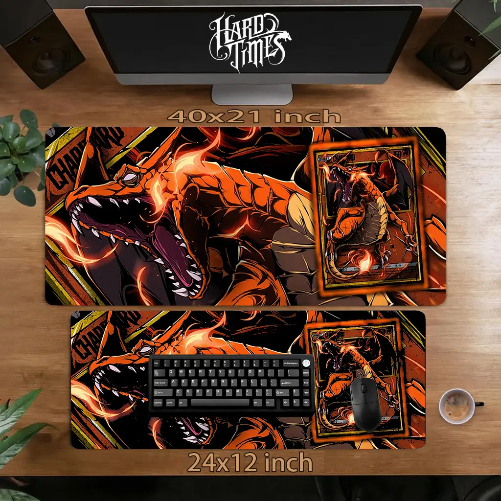 CharizardPKM Gaming Mouse Pad Personal, Custome, Anime Desk Mat Extended Keyboard Pad Waterproof Non Slip Rubber Base Large Mousepad for PC Gamer Setup Desk Accessories 40x21 Inch,Office Gifts, Decor desktop