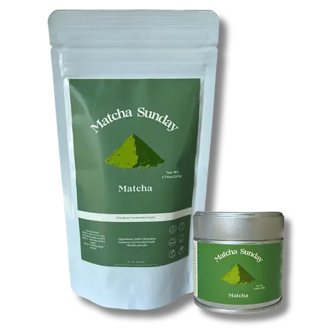 Matcha Sunday Ceremonial Grade Matcha Powder Bundle - Traditional Green Tea, Smooth, Vibrant, Savory, Stone Grind