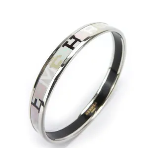 Pre-owned HERMÈS Patent Leather Small Leather Goods Hermes Emaille PM Enamel Bangle