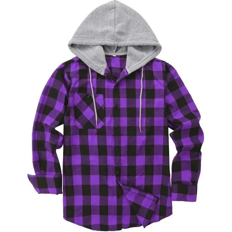 Mens Flannel Hoodie Shirts Casual Button Down Plaid Shirt Jackets For Men Long Sleeve Stylish Hooded With Pocket Suitable For Spring Autumn Daily Wear Outdoor Activities Comfortable Warm Versatile Top Mens Flannel Hoodie Shirts Casual Button Down Plaid Shirt Jackets For Men Long Sleeve Stylish Hooded With Pocket Suitable For Spring Autumn Daily Wear Outdoor Activities Comfortable Warm Versatile Top