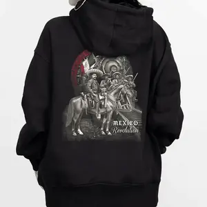 Zapata Chicano Clothing Gangster Clothes Hoodies For Men Men's Clothing Streetwear Graphic Tee Oversized Hoodied Cotton Hoodied Hoodie Sweater for Anyone