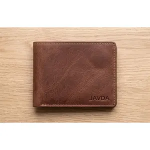 JAVDA Heritage Bi-Fold – Premium Full-Grain Leather Wallet in Cognac
