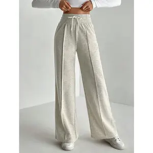 Tall Solid Drawstring Waist Wide Leg Sweatpants